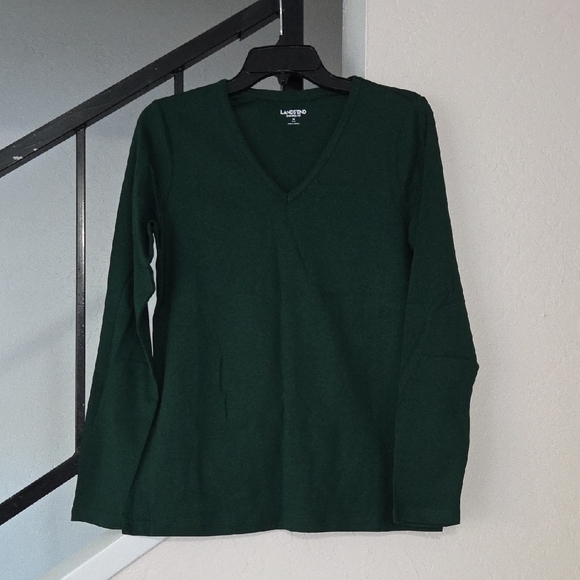 Lands' End Tops - Lands' End Green V-Neck T-shirt Size M